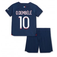 Stroje piłkarskie Paris Saint-Germain Ousmane Dembele #10 Koszulka Podstawowej dla dzieci 2023-24 Krótki Rękaw (+ szorty)